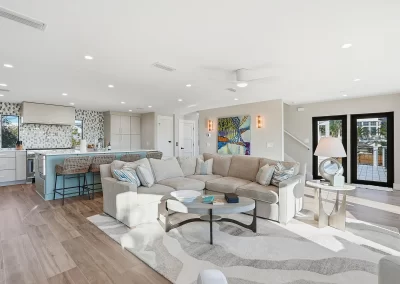 Sand Cliffs, living room and kitchen